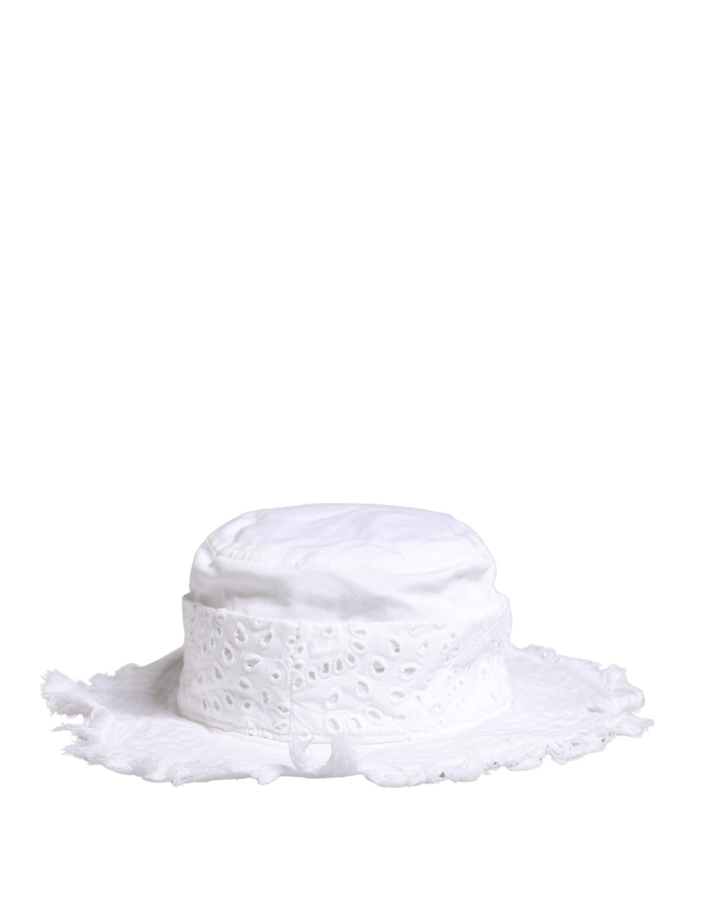White Broderie Anglaise DG Crystal Bucket Hat