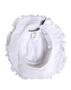 White Broderie Anglaise DG Crystal Bucket Hat