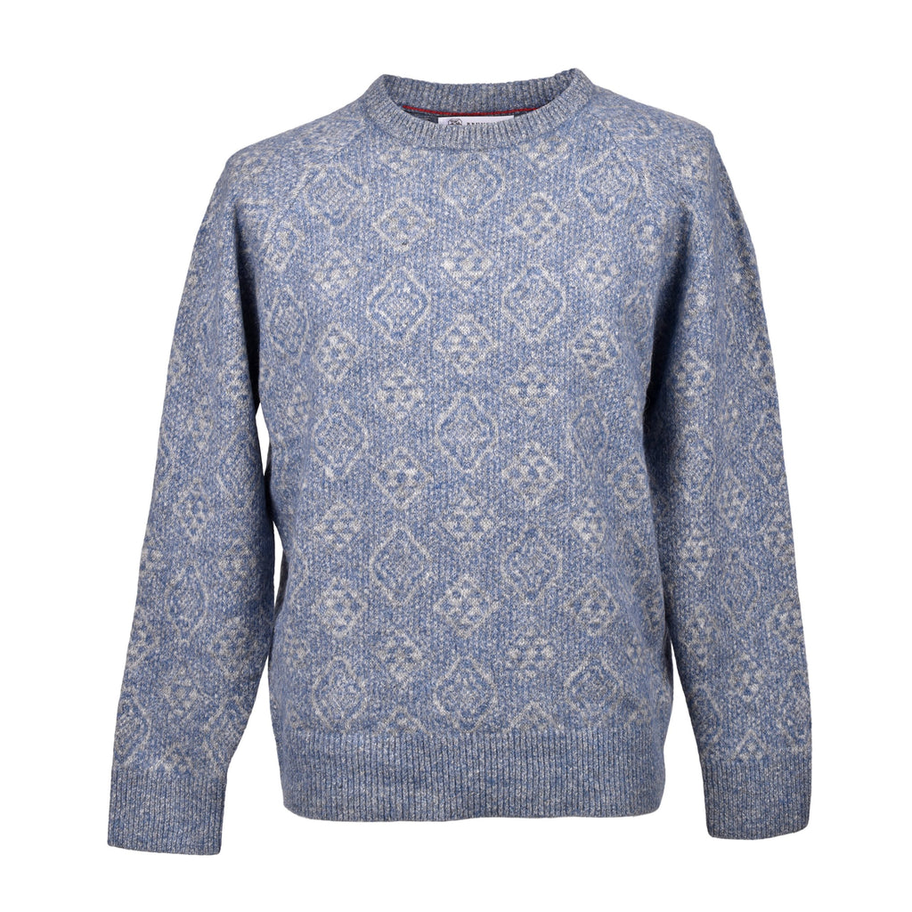 Blue Leather Sweatshirt