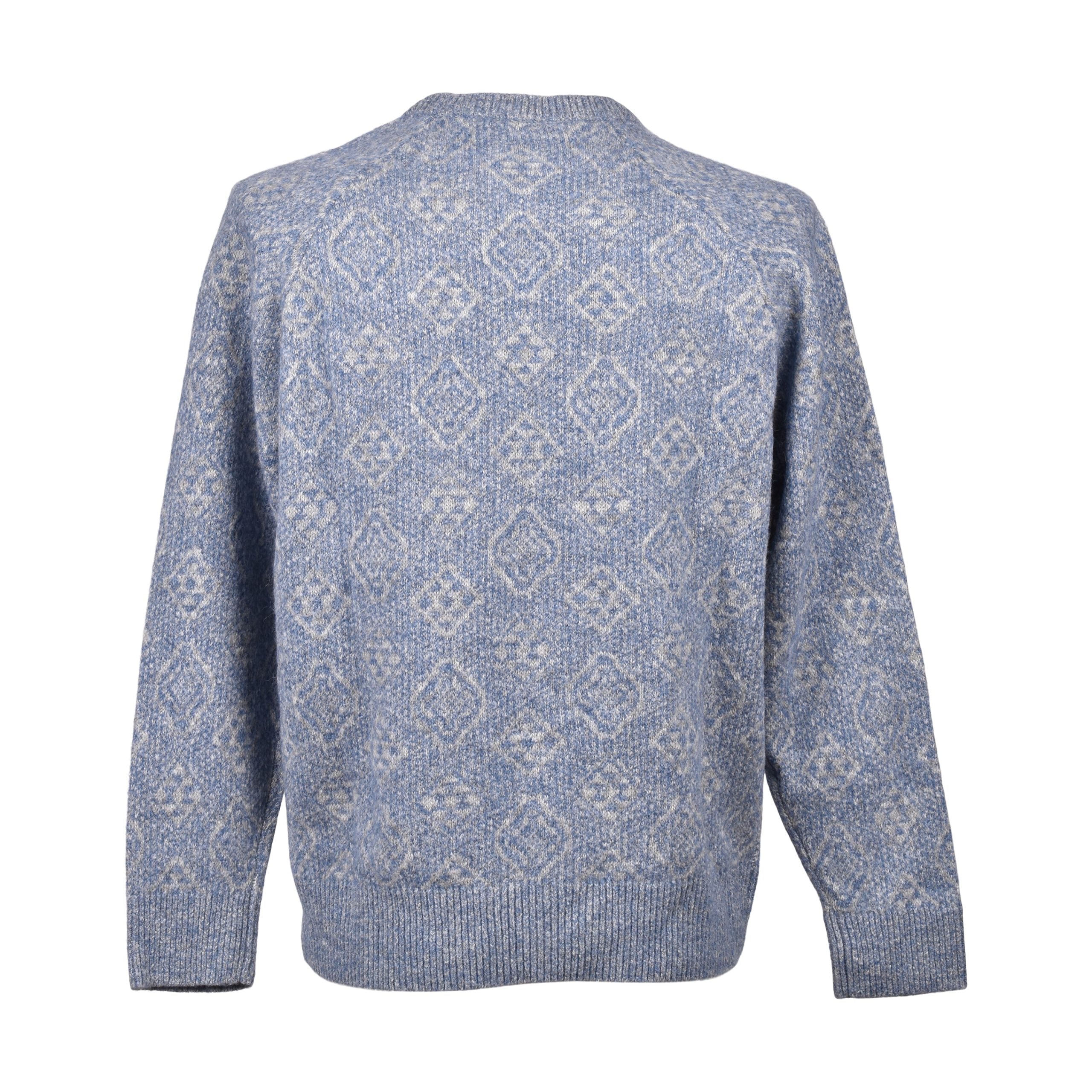 Blue Leather Sweatshirt