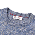 Blue Leather Sweatshirt