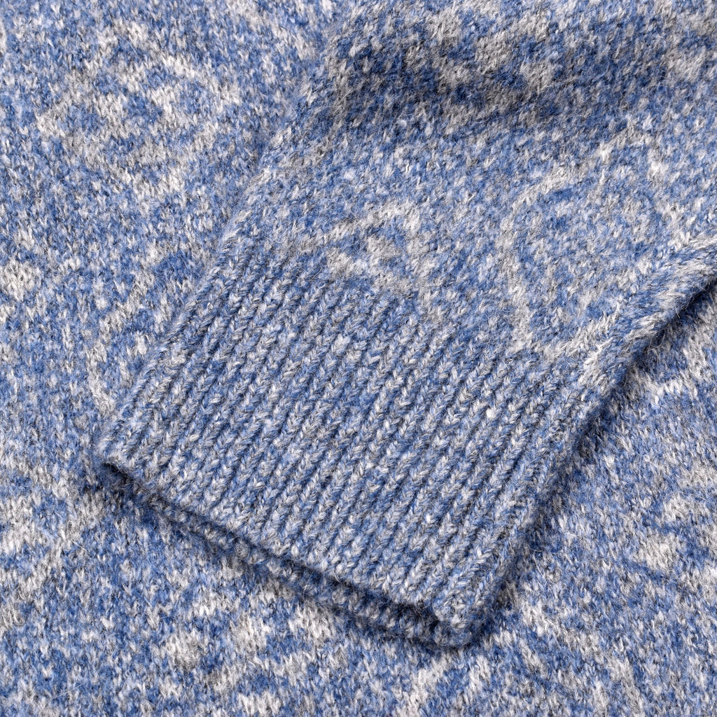 Blue Leather Sweatshirt