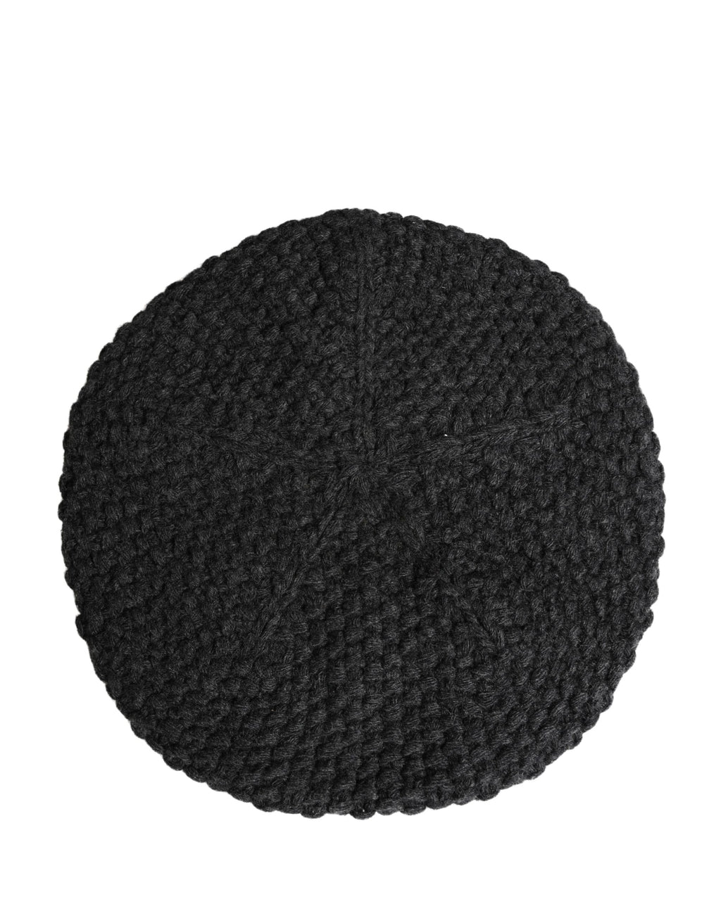 Black Virgin Wool Knitted Winter Beret Hat