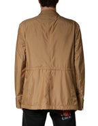 Brown Single Breasted Layered Coat Jacket