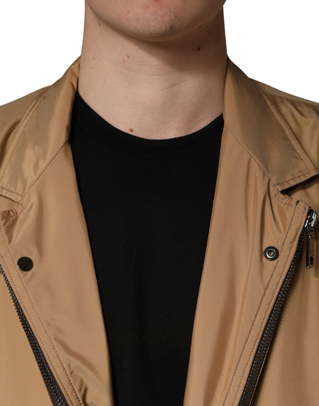 Brown Single Breasted Layered Coat Jacket