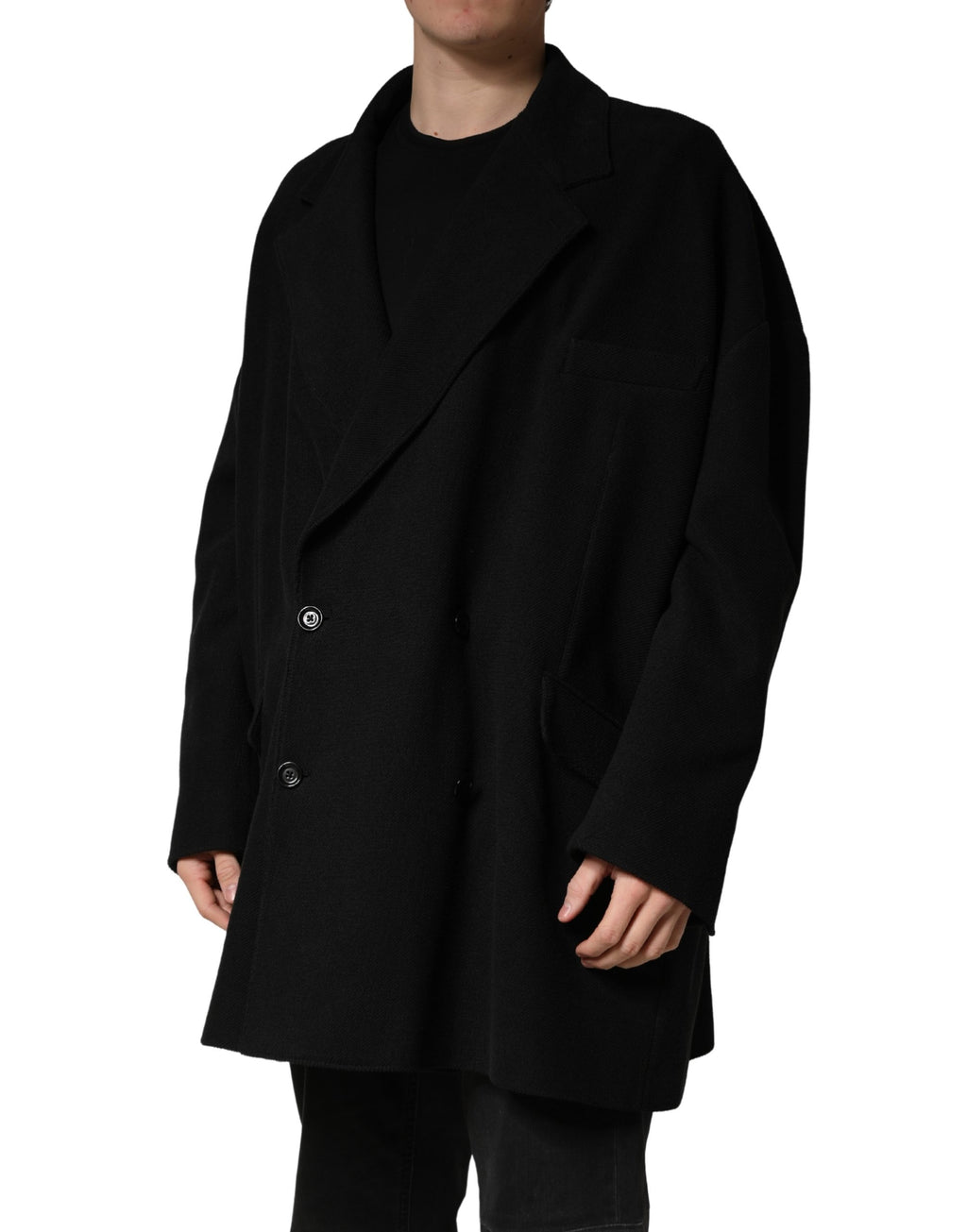 Black Double Breasted 2 Buttons Suit Jacket