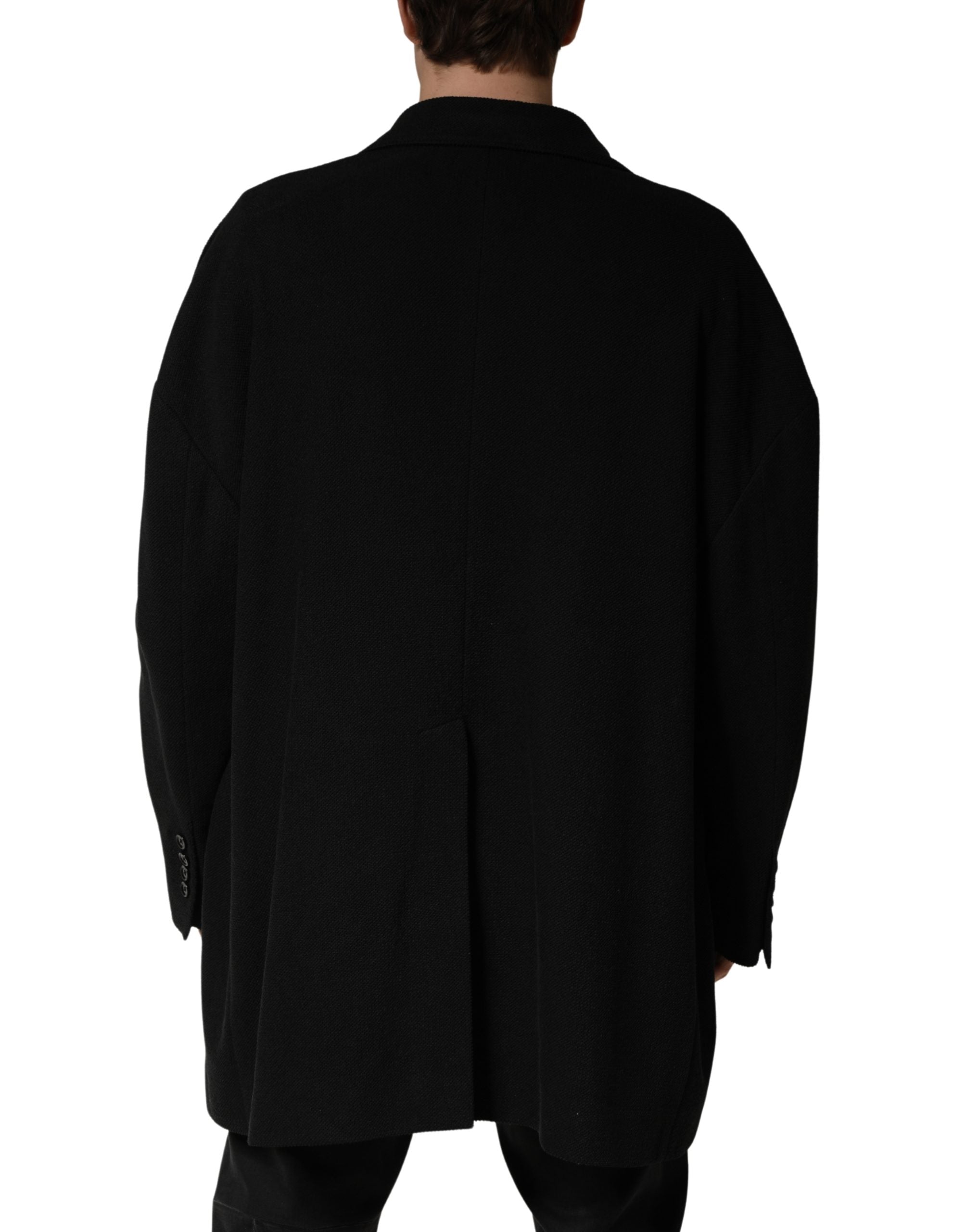 Black Double Breasted 2 Buttons Suit Jacket