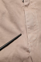 Beige Straight Cargo Chino Trouser Pants