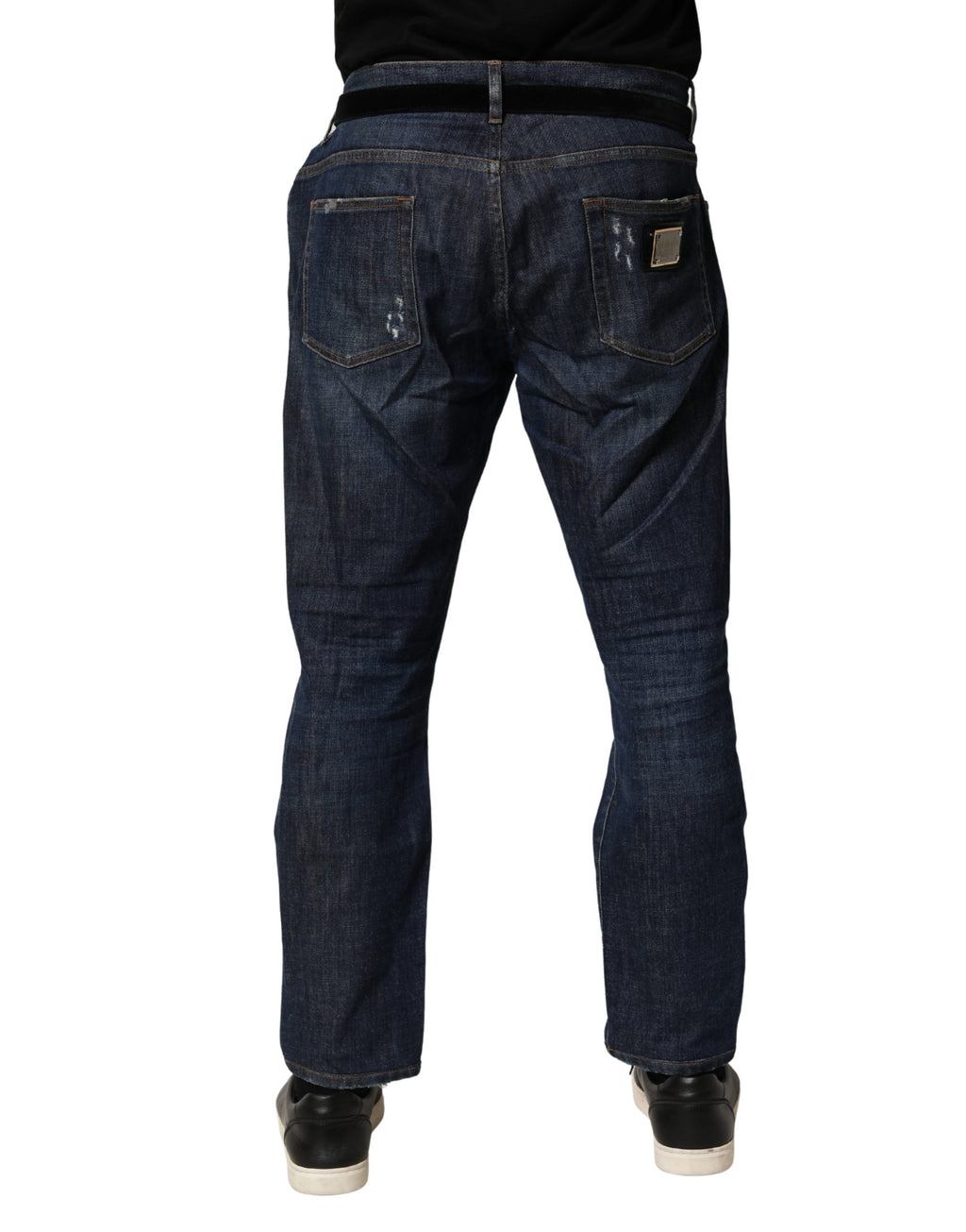 Dark Blue Washed Skinny Cotton Denim  Jeans