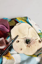 Blue Floral Motif Turban Headwear Women Hat