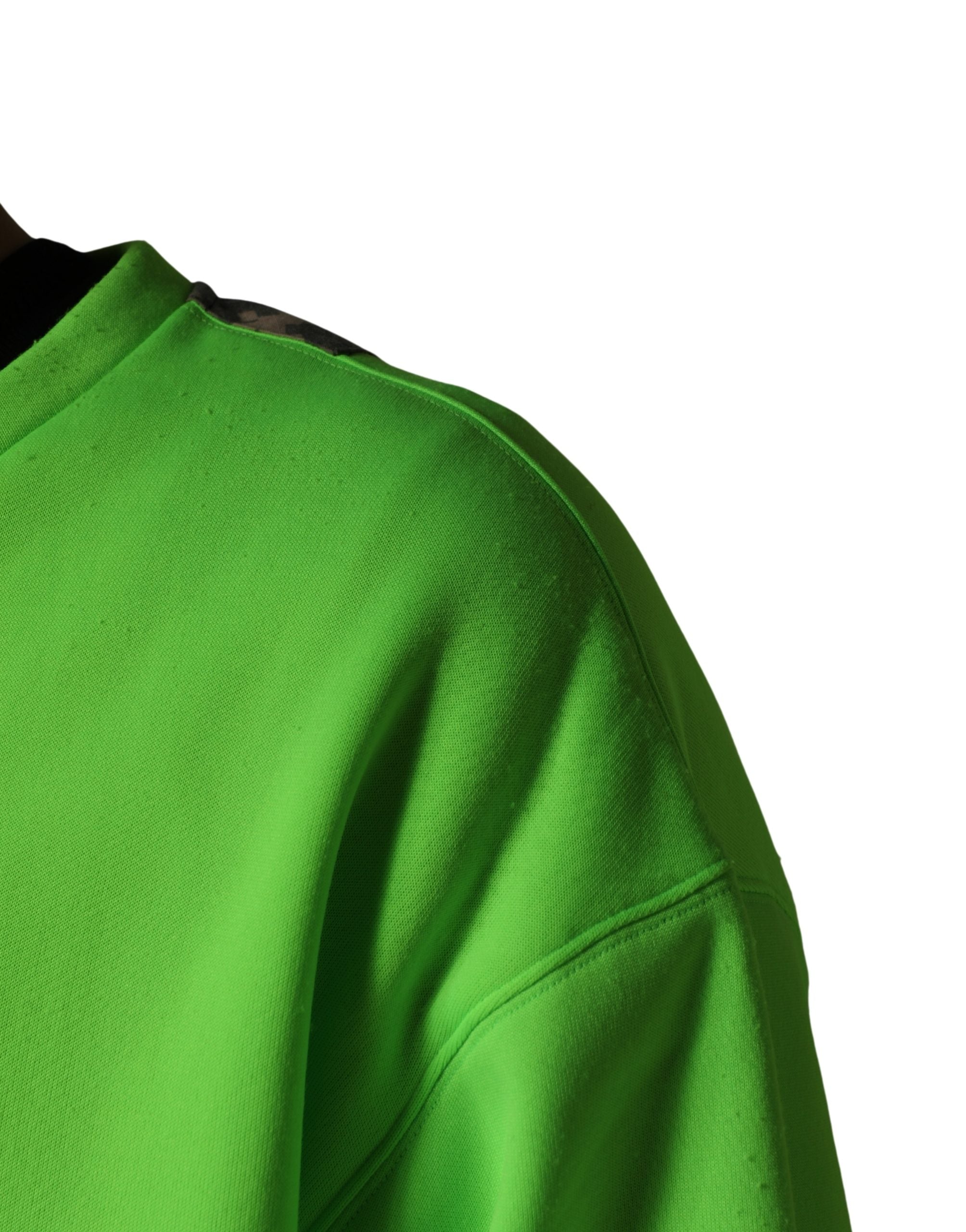 Green Patchwork Heart Men Sweatshirt Sweater