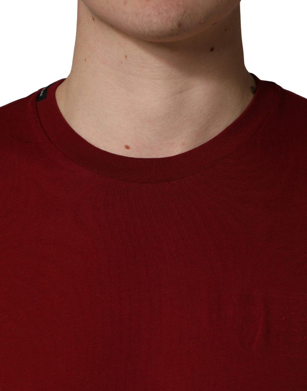 Maroon Cotton Crew Neck Short Sleeves T-shirt