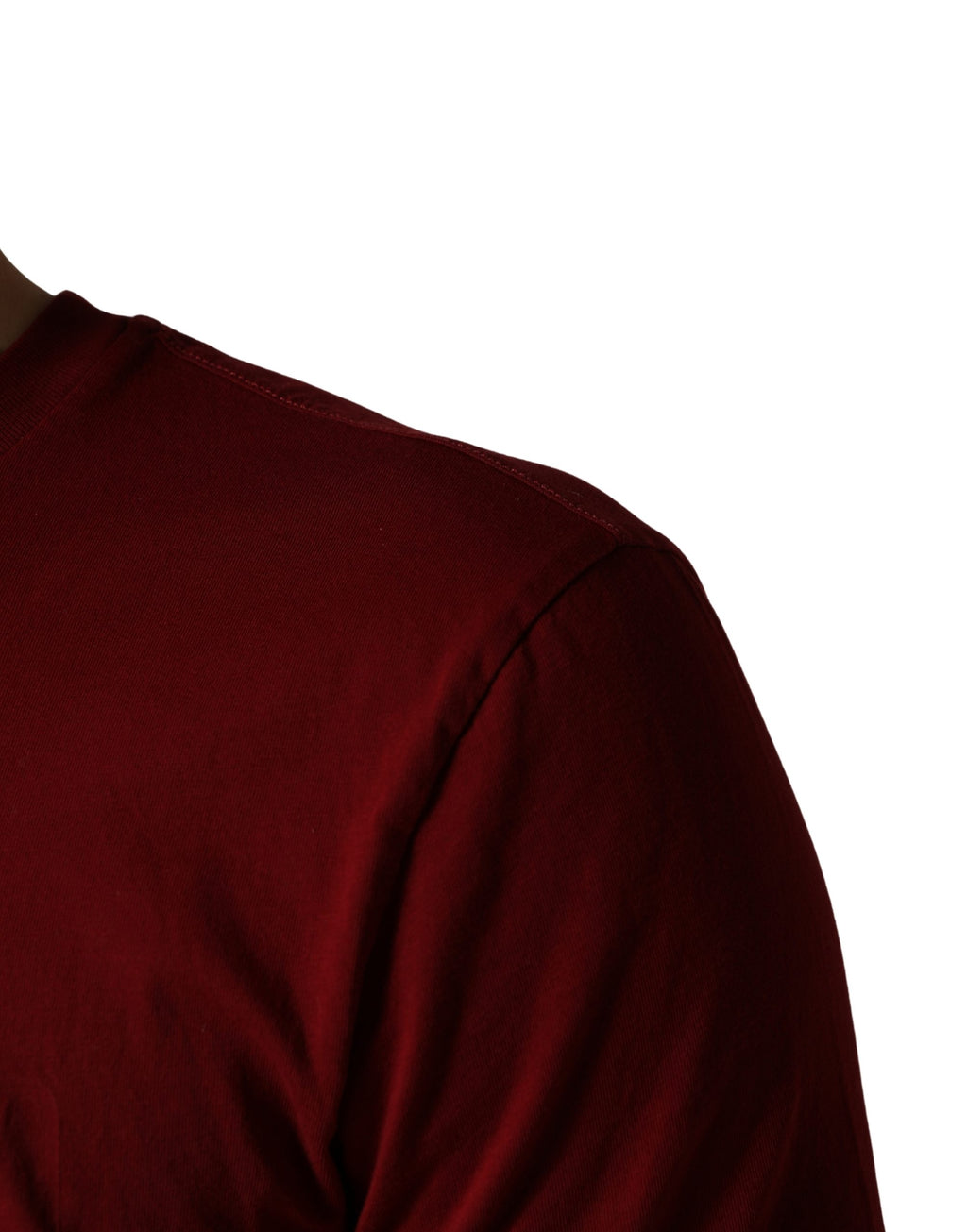 Maroon Cotton Crew Neck Short Sleeves T-shirt