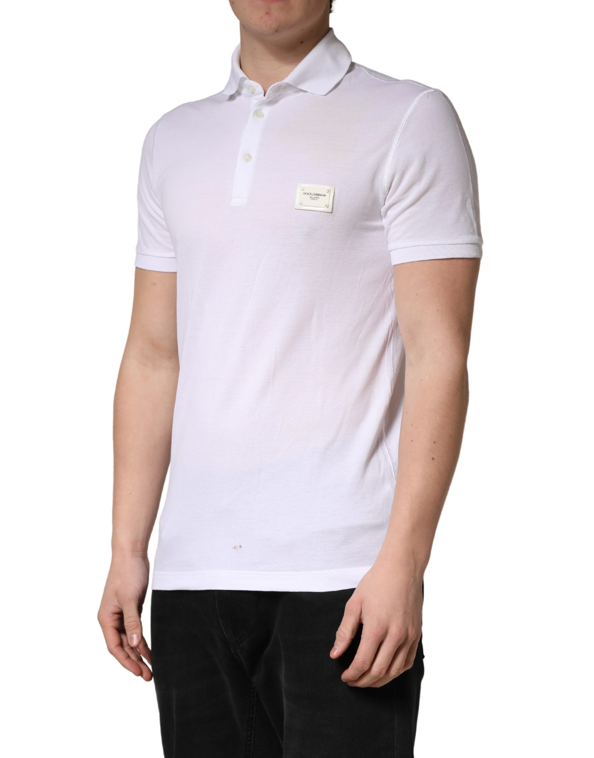 White Collared Short Sleeves Men Polo T-shirt
