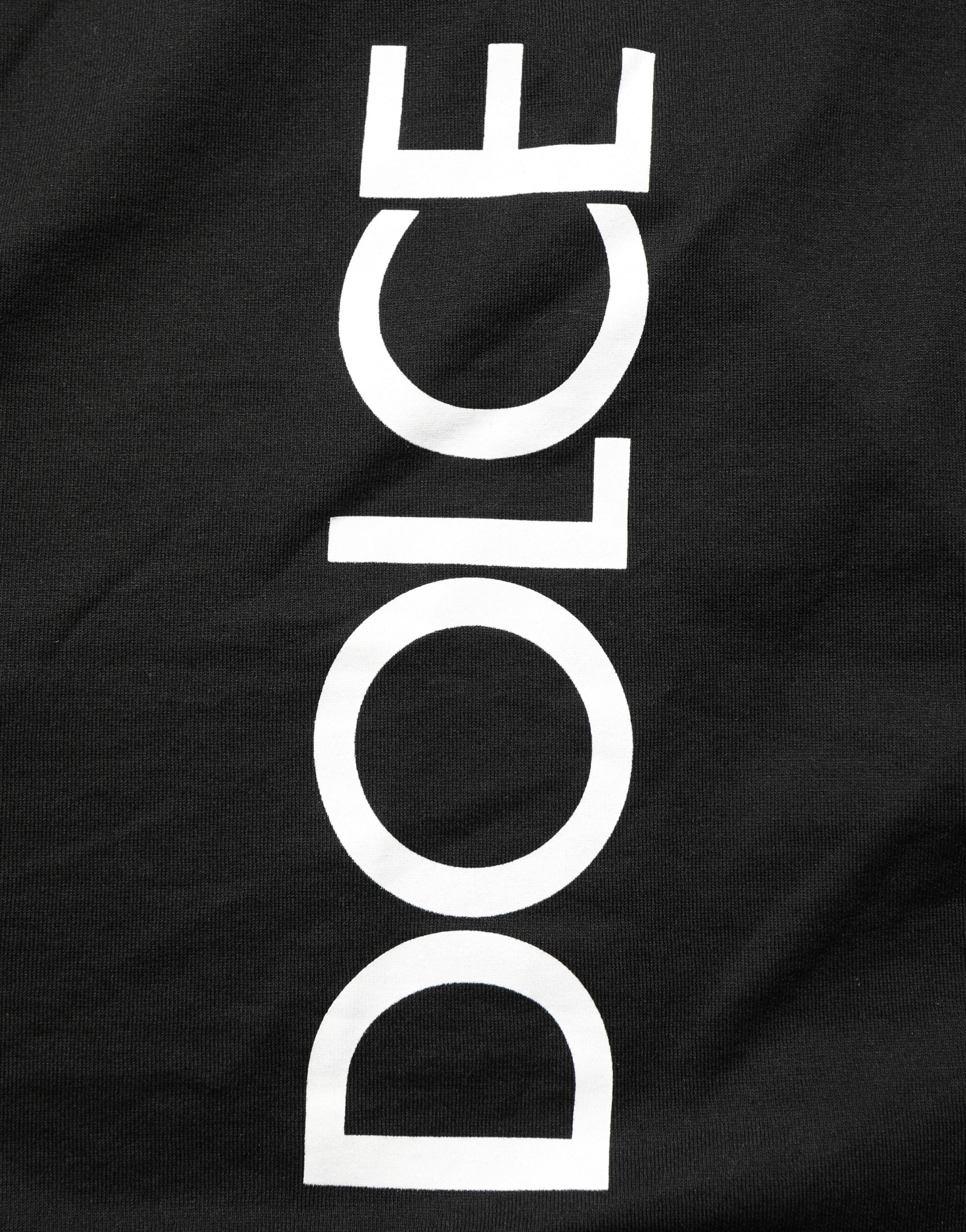 Black Logo Print Cotton Men Crew Neck  T-shirt