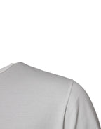 White Logo Plaque Cotton Crew Neck  T-shirt
