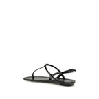 Black Calf Leather Bos Taurus Flip-Flop Sandals