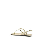 Silver Calf Leather Bos Taurus Flat Sandals