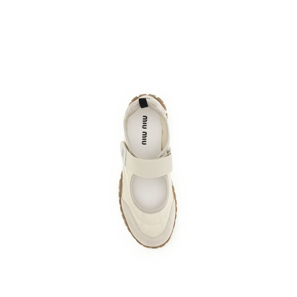Beige Recycled Polyamide Ballet Flats