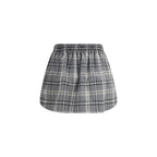Gray Cotton Mini Skirt