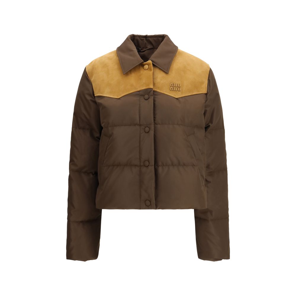 Brown Recycled Polyester Full-Length Jacket