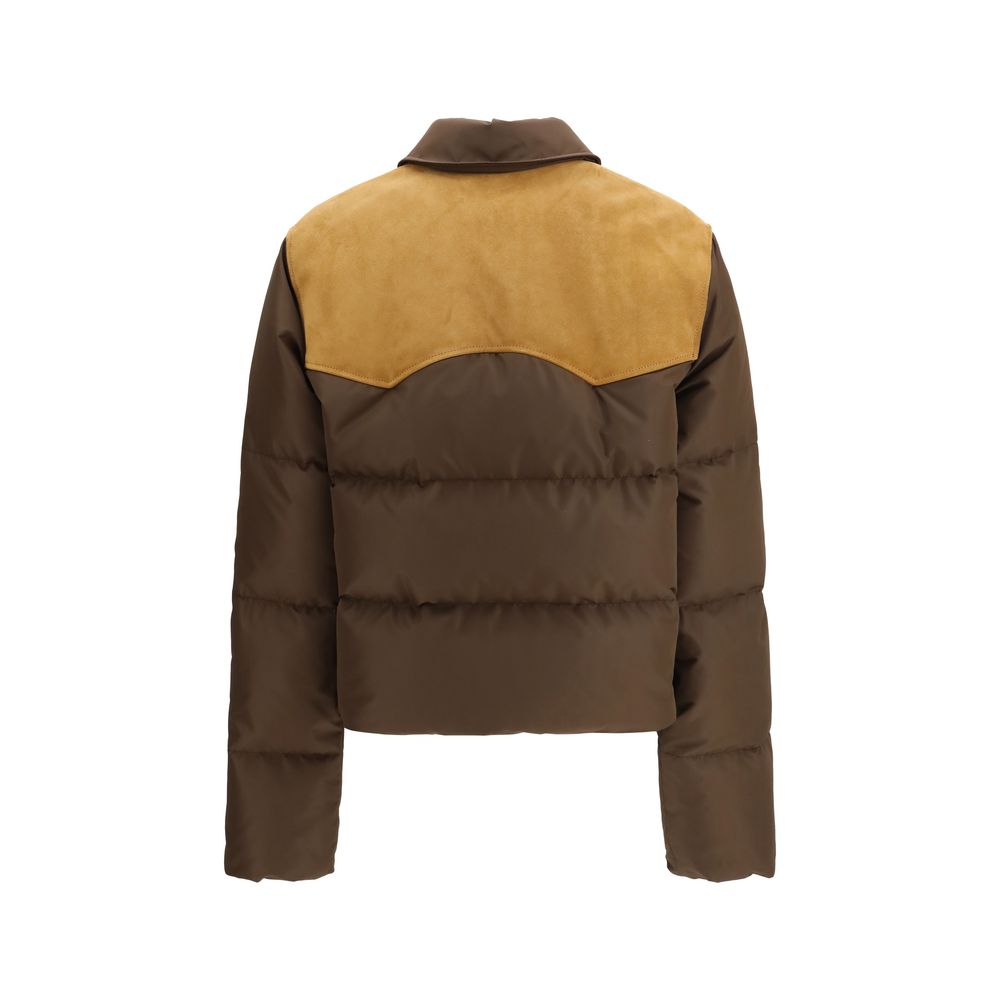 Brown Recycled Polyester Full-Length Jacket
