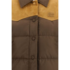 Brown Recycled Polyester Full-Length Jacket