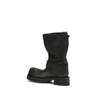 Black Calf Leather Bos Taurus Lace-Up Boots