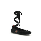 Black Fabric Ballet Flats