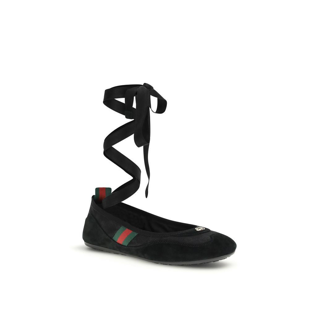 Black Fabric Ballet Flats