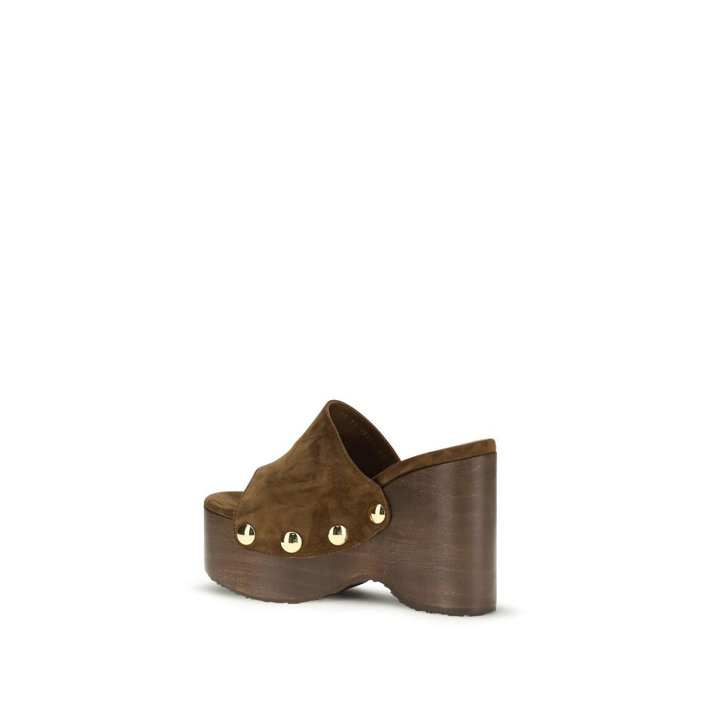 Brown Calf Leather Bos Taurus Clogs