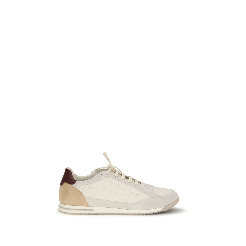 Beige Calf Leather Bos Taurus Sneakers