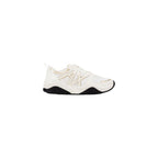 White Polyester Athletic Sneakers