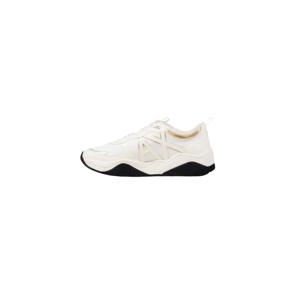 White Polyester Athletic Sneakers