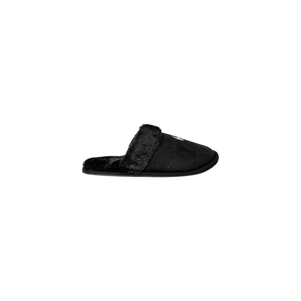 Black Polyester Slippers