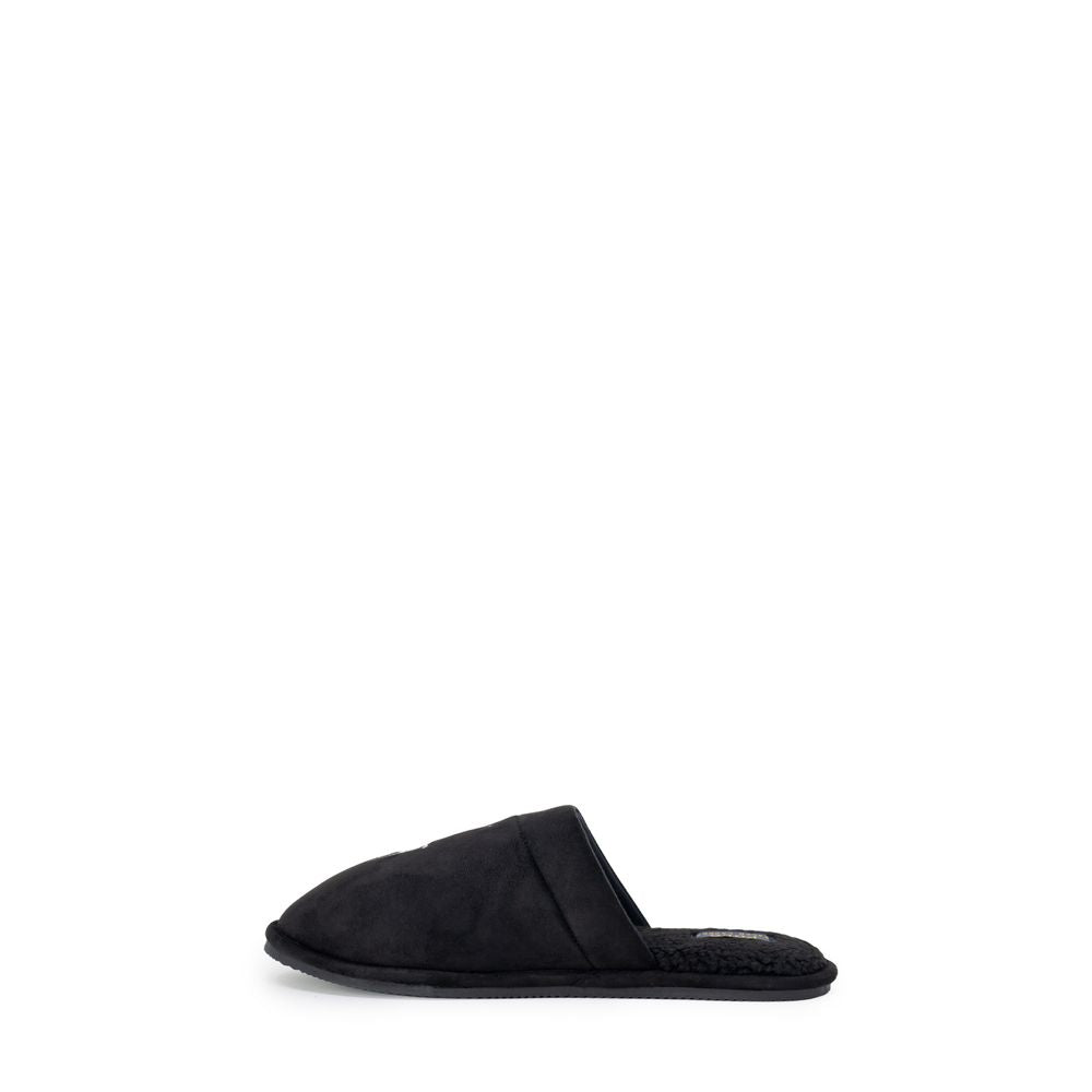 Black Polyester Slippers