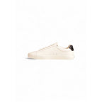Cream Leather Low Top Sneakers
