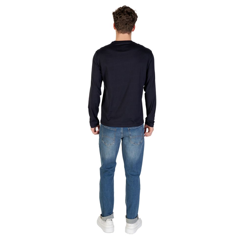 Blue Cotton Long Sleeve T-Shirt