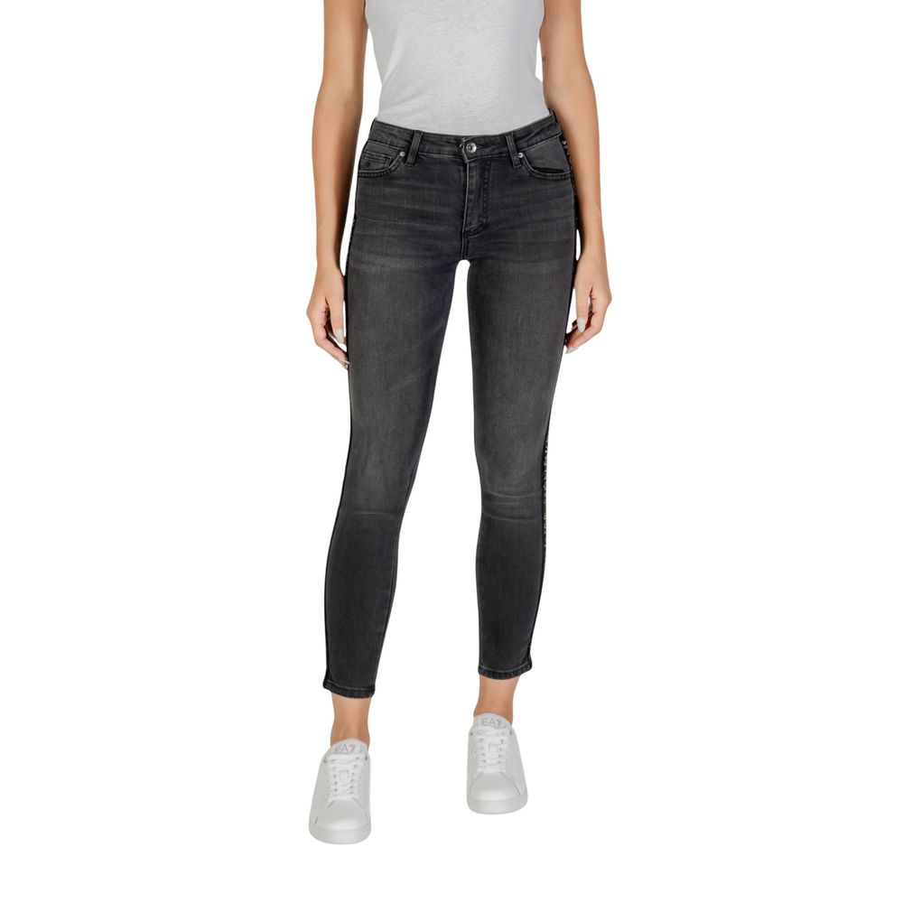 Black Cotton Skinny Jeans
