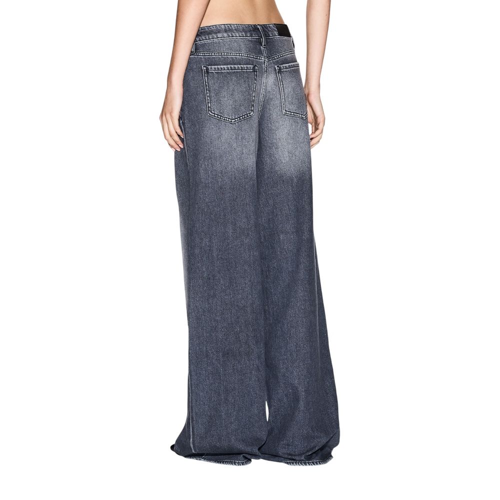 Gray Cotton Relaxed Fit Jeans