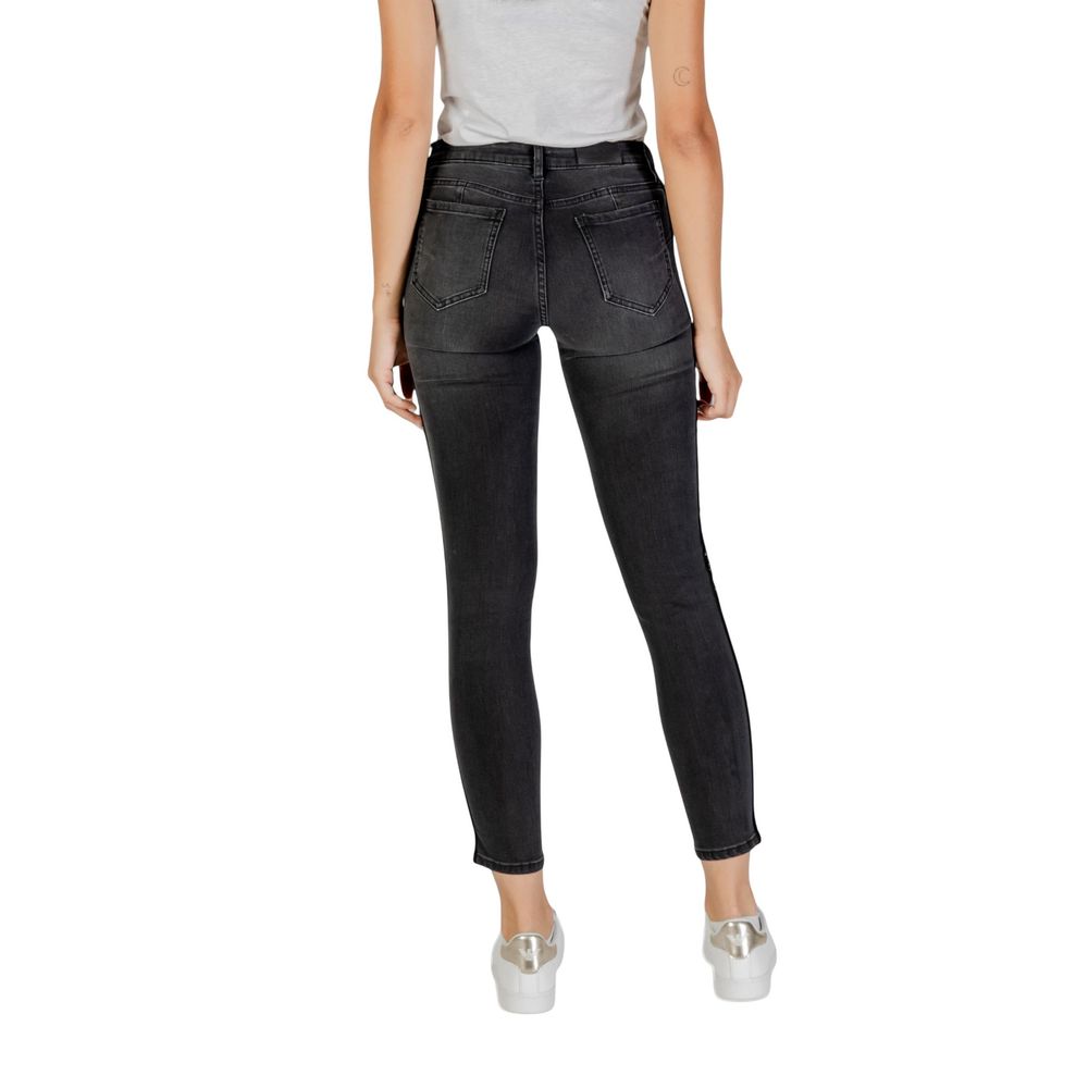 Black Cotton Skinny Jeans