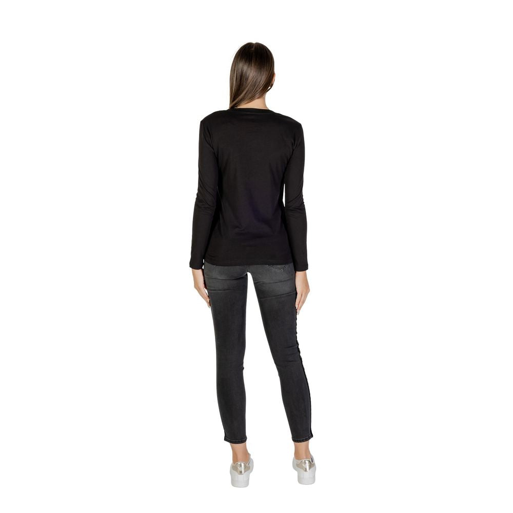 Black Cotton Long Sleeve T-Shirt