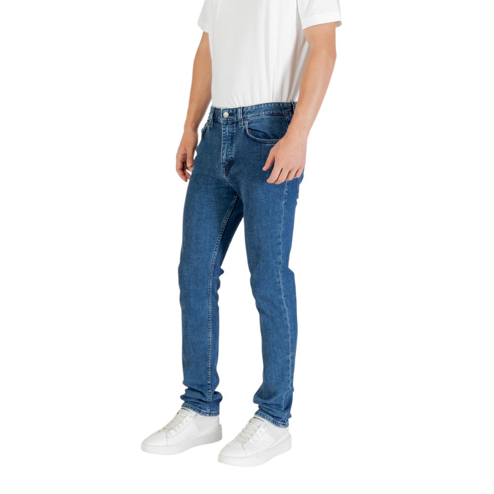 Blue Polyester Skinny Jeans