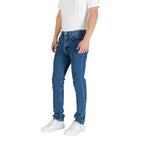 Blue Polyester Skinny Jeans