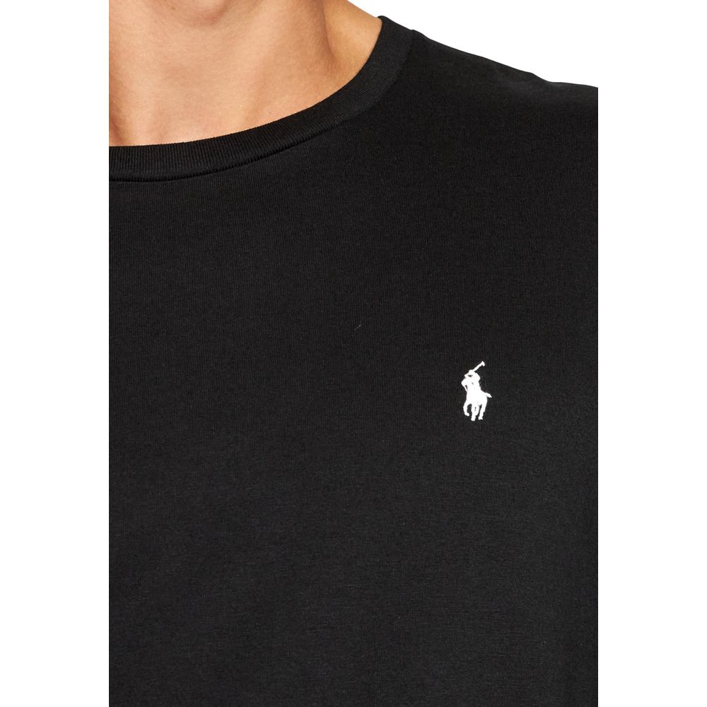 Black Cotton Long Sleeve T-Shirt