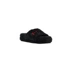 Black Textile Slippers