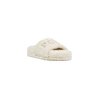Cream Textile Slippers