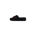 Black Textile Slippers