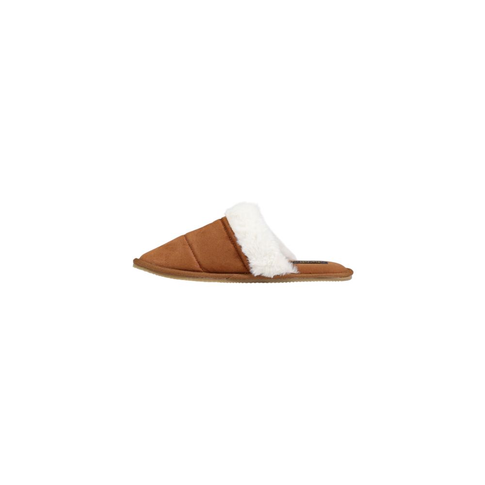 Brown Textile Slippers