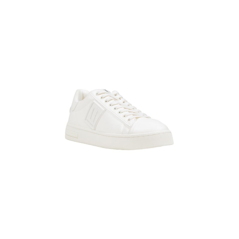 White Polyester Low Top Sneakers